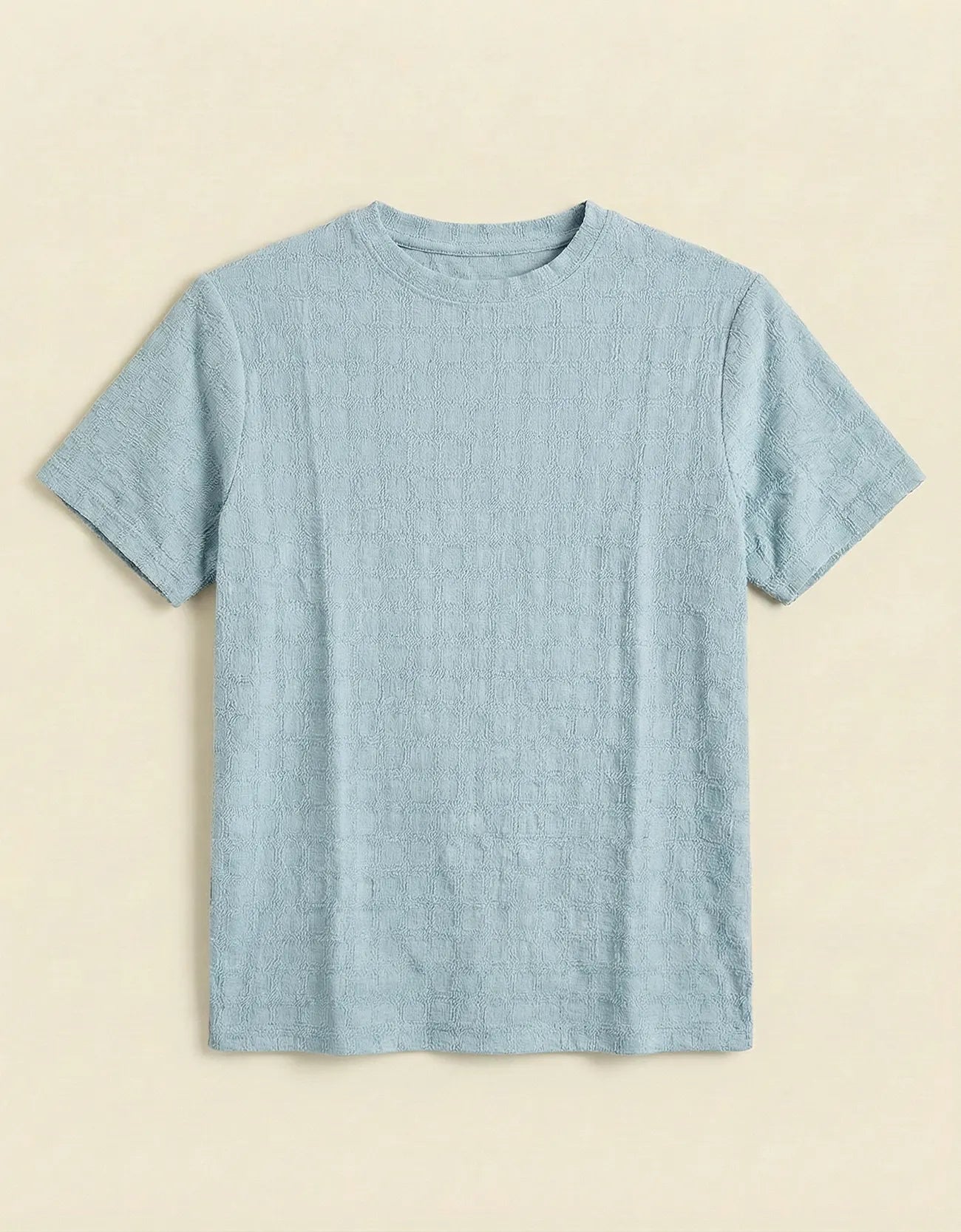 CHECKERED CREW NECK TEE