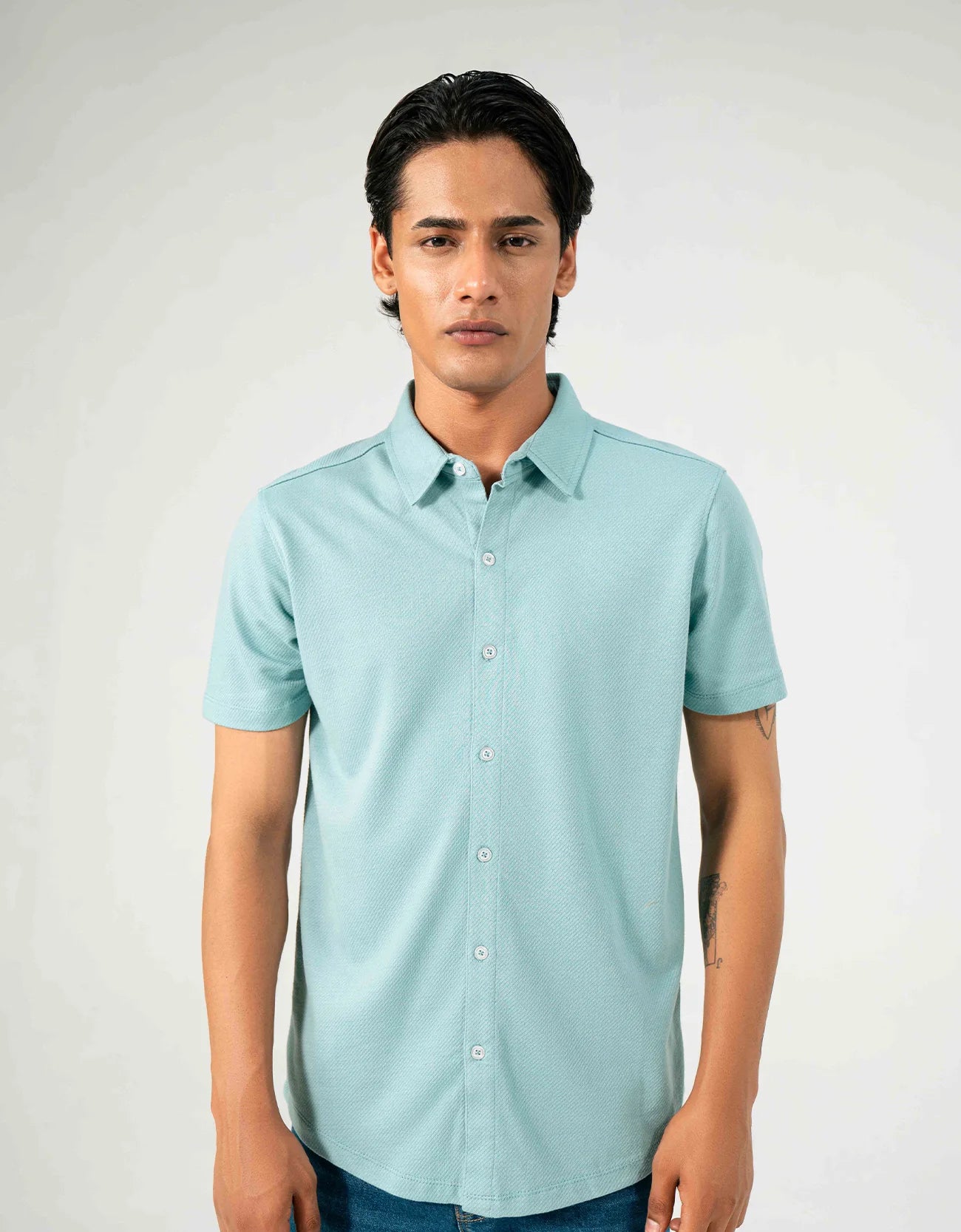 KNITTED BUTTON UP SHIRT