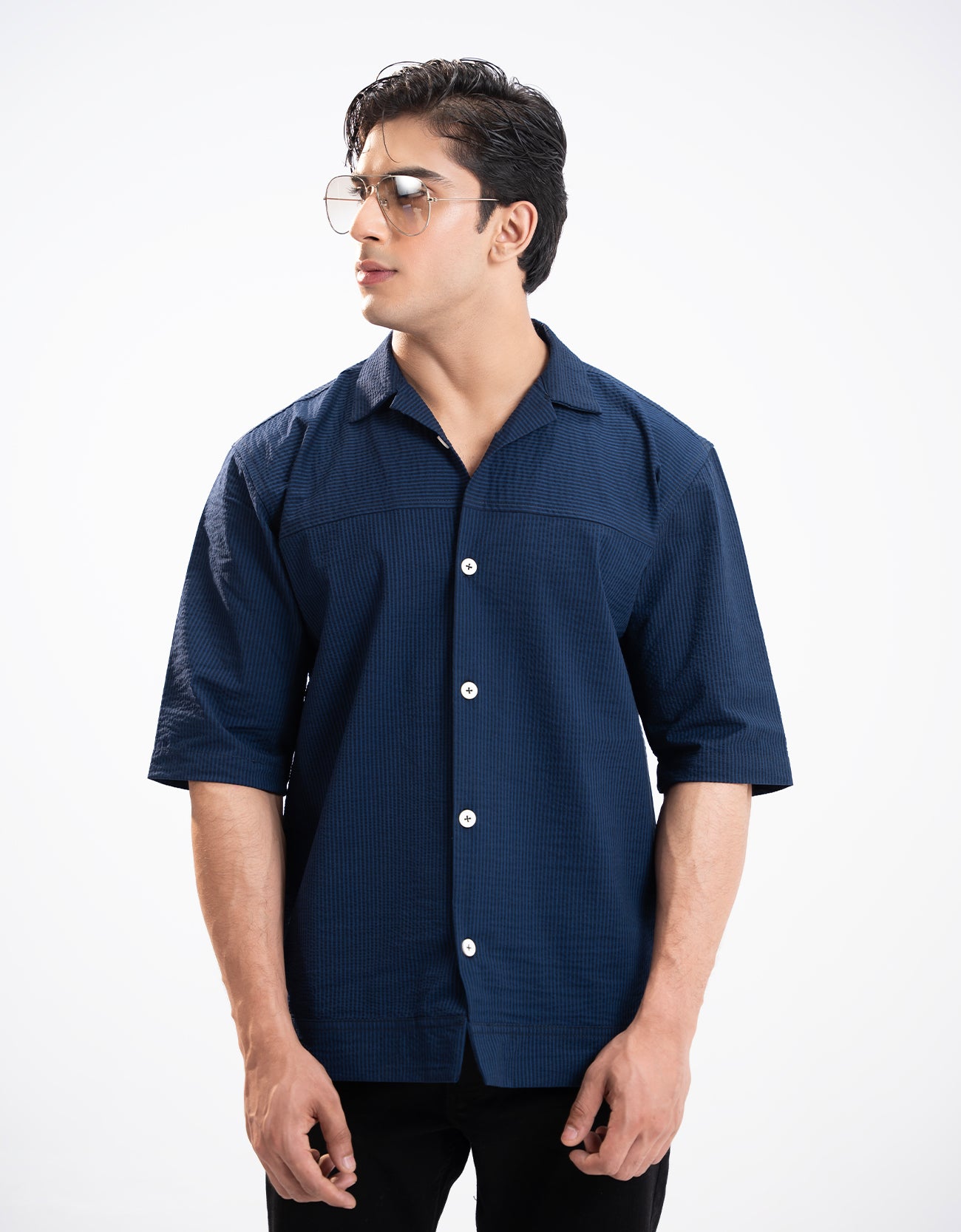 STRIP PATTERN SEERSUCKER SHIRT