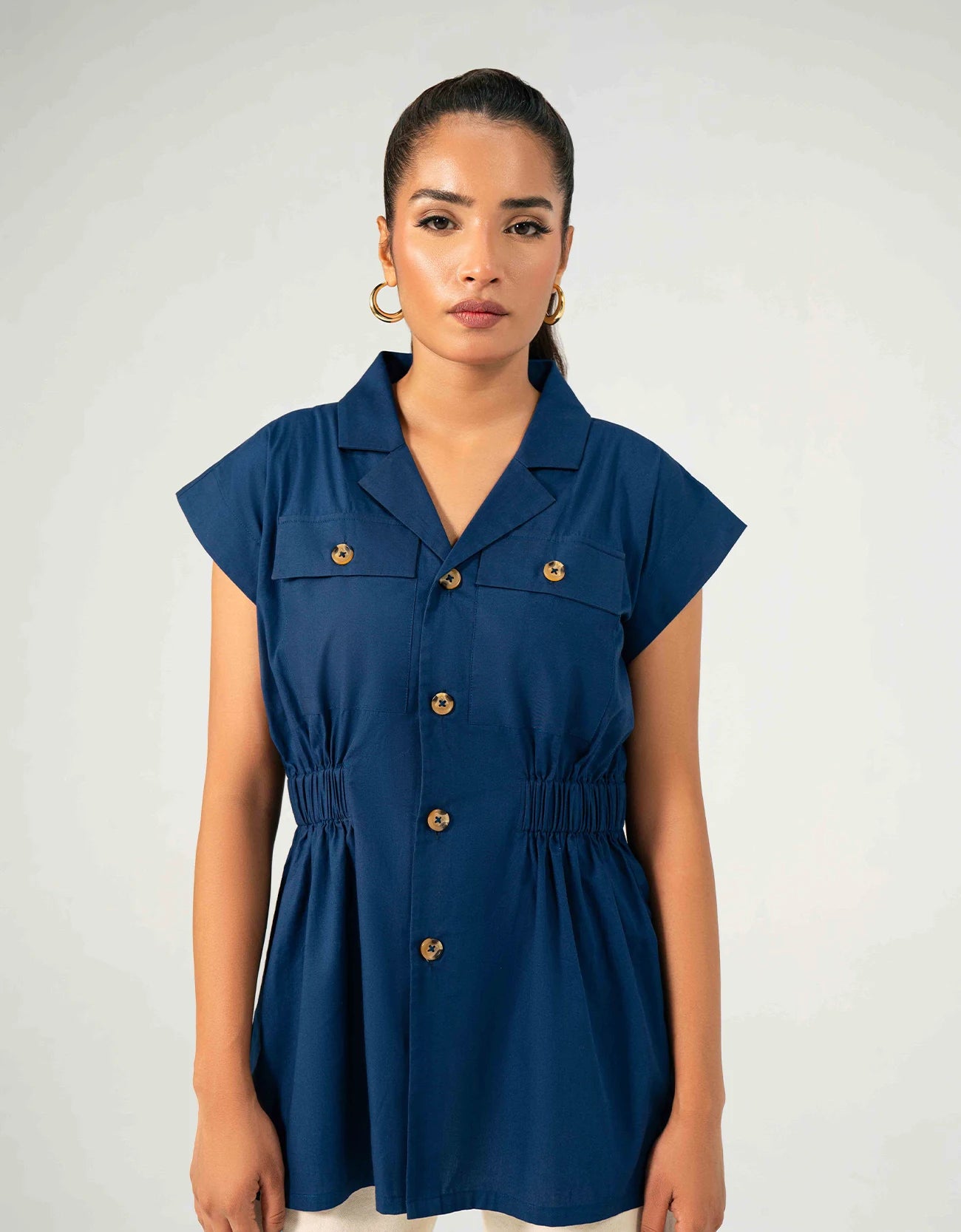 POPLIN COAT COLLAR SHIRT