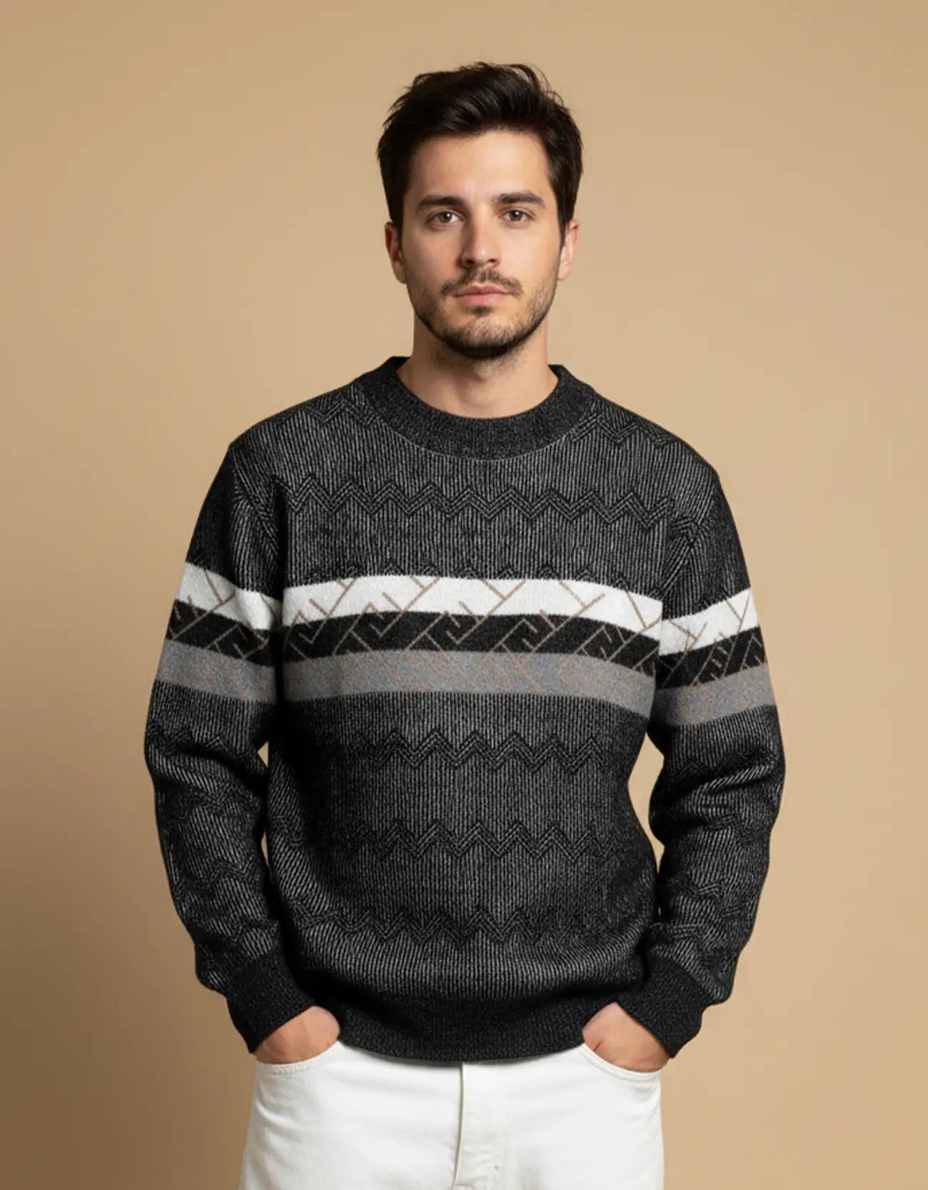 JACQUARD TEXTURED SWEATSHIRT