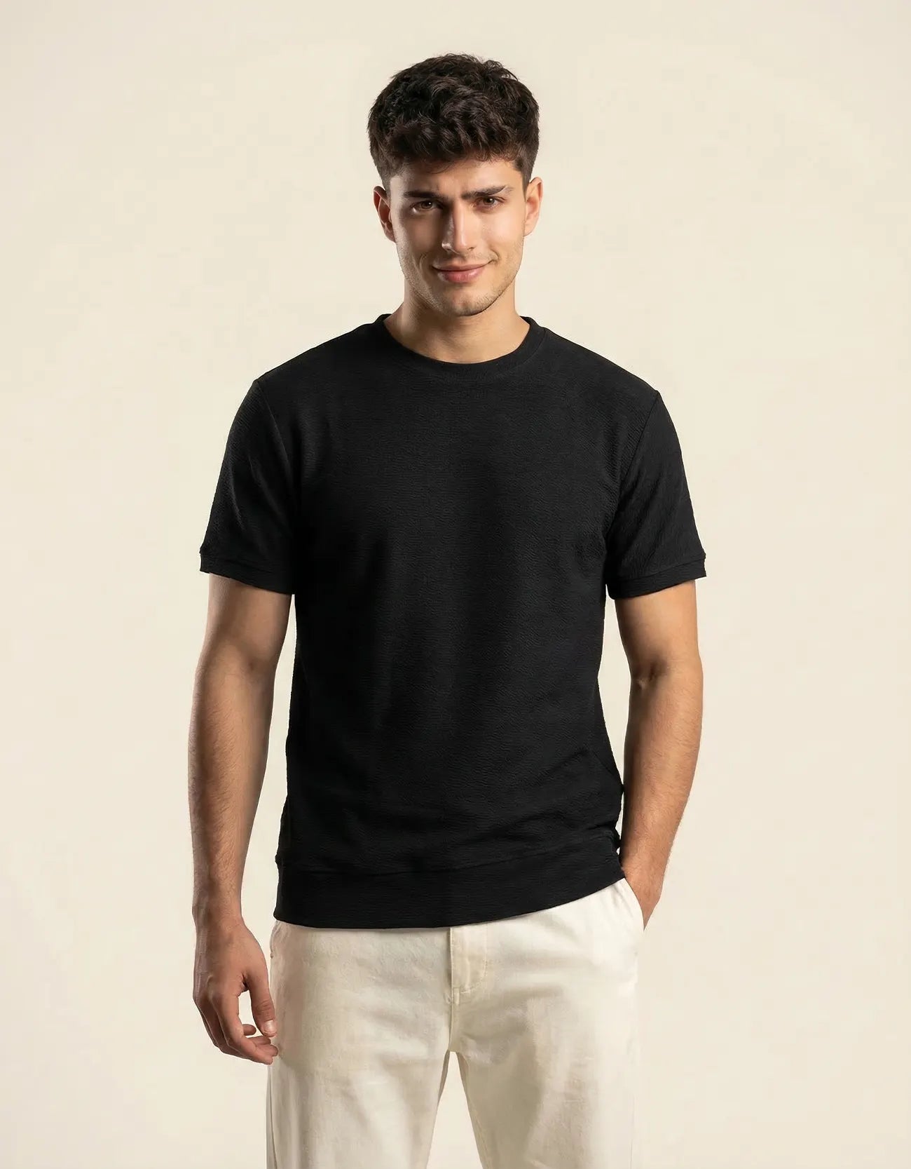 CLASSIC TEXTUTURED CREW NECK