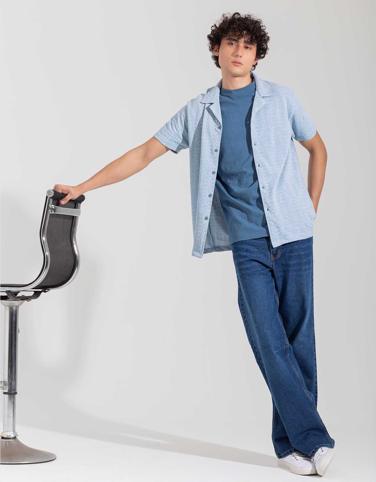 JACQUARD BUTTONDOWN SAFARI SHIRT