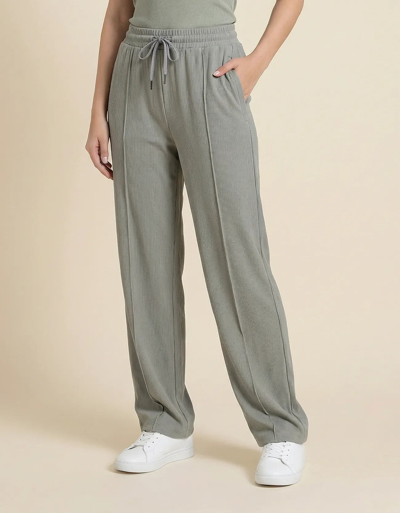 RIBBED WIDE BOTTOM TROUSER