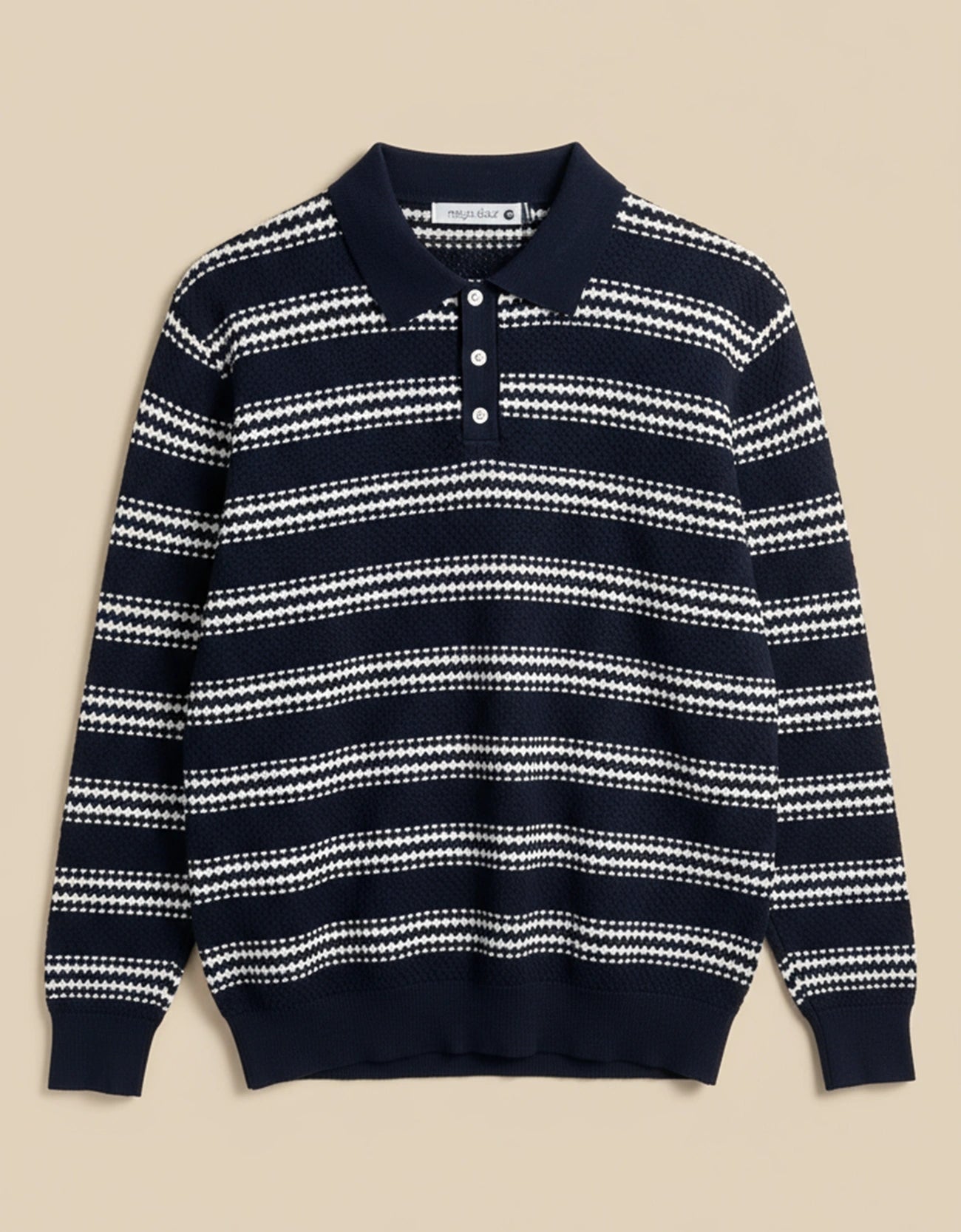 TEXTURED POLO SWEATER