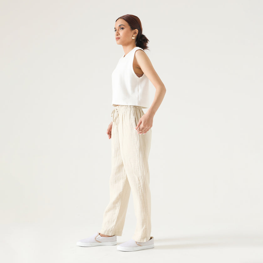 MUSLIN PAPERBAG TROUSER