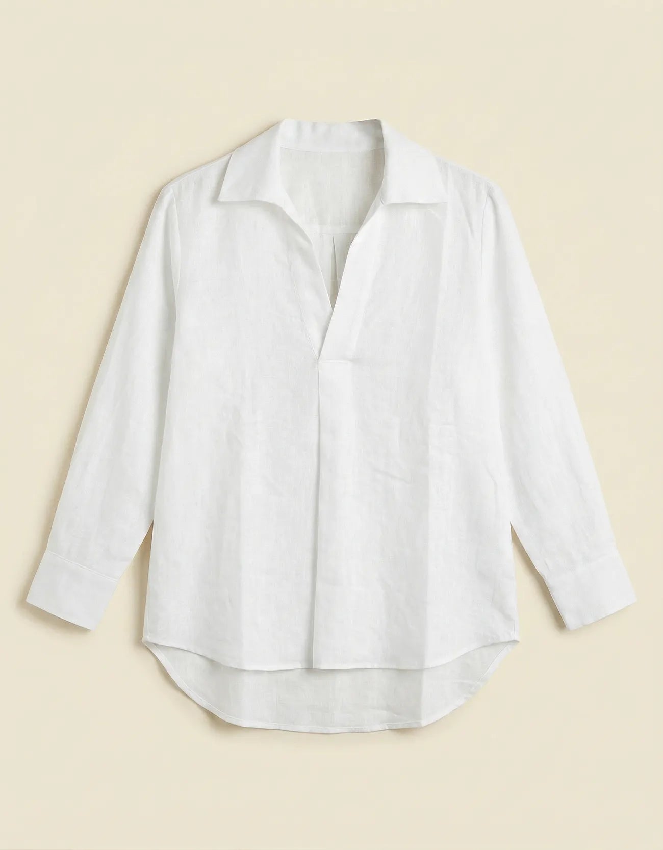 LINEN INVERTED PLEAT TOP
