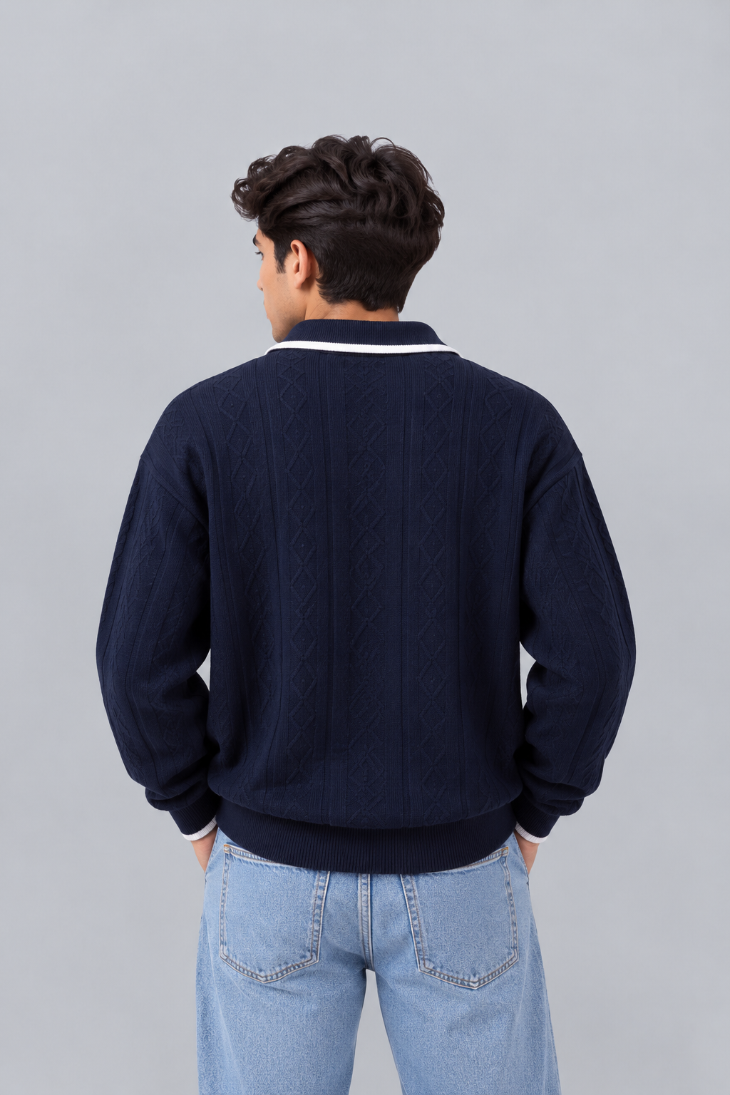 STRUCTURE KNIT POLO NAVY