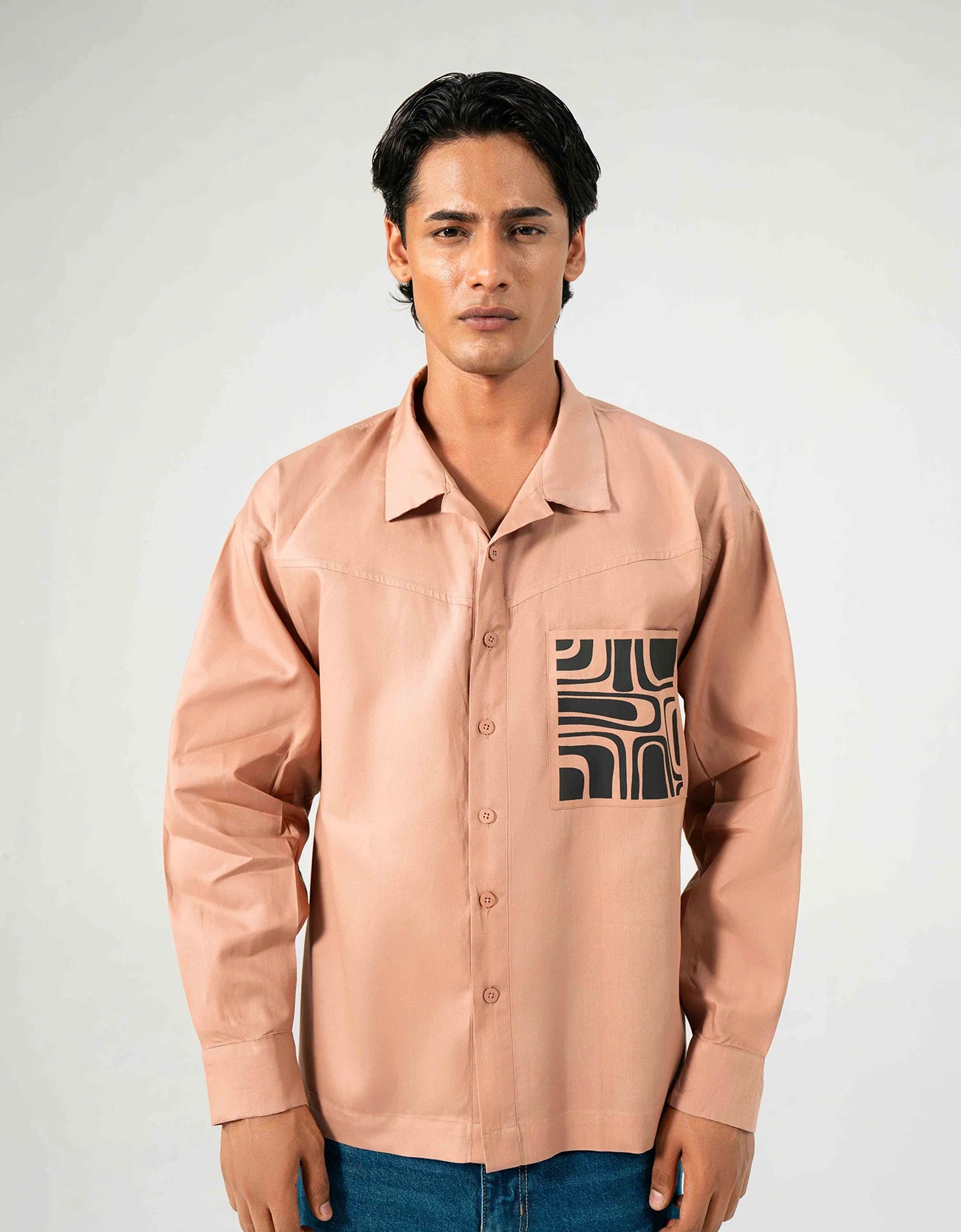 POPLIN PRINTED POCKET SHIRT