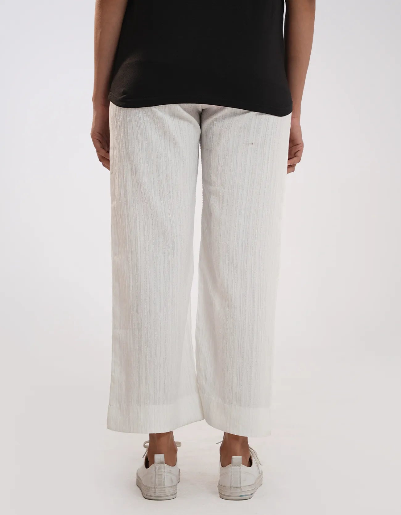 TEXTURED WIDE LEG PANTS
