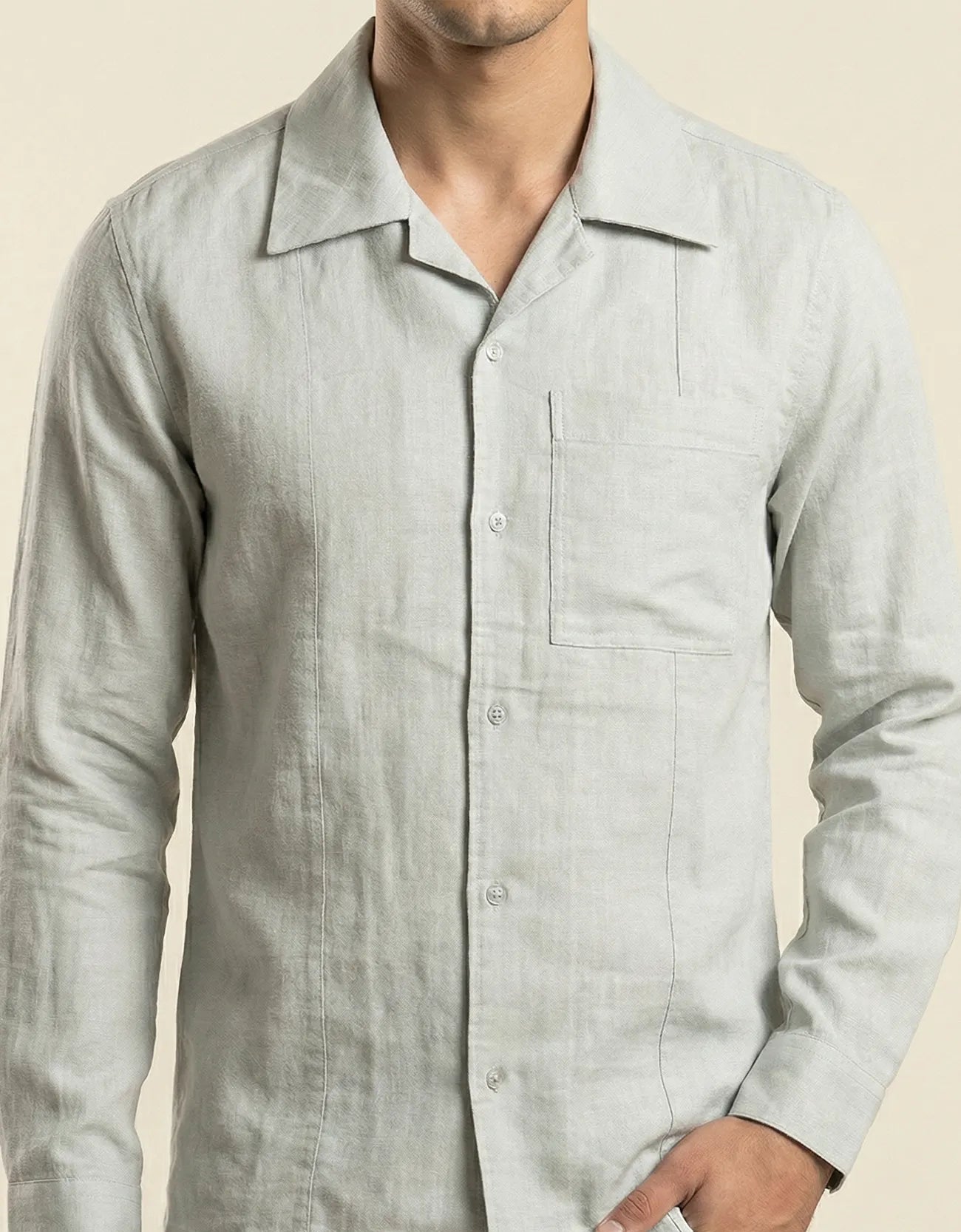 LINEN PANELED SHIRT