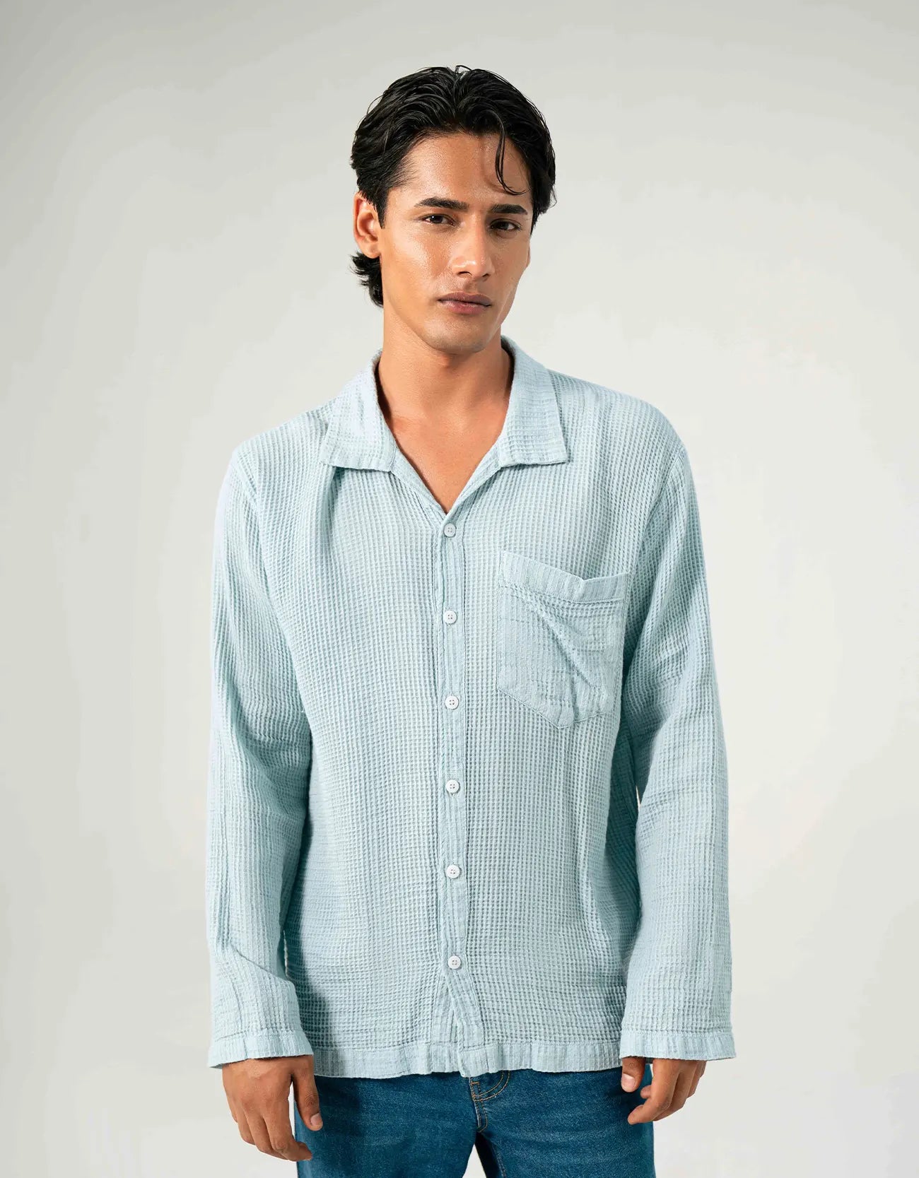 TEXTURED SHIRT WITH POCKET