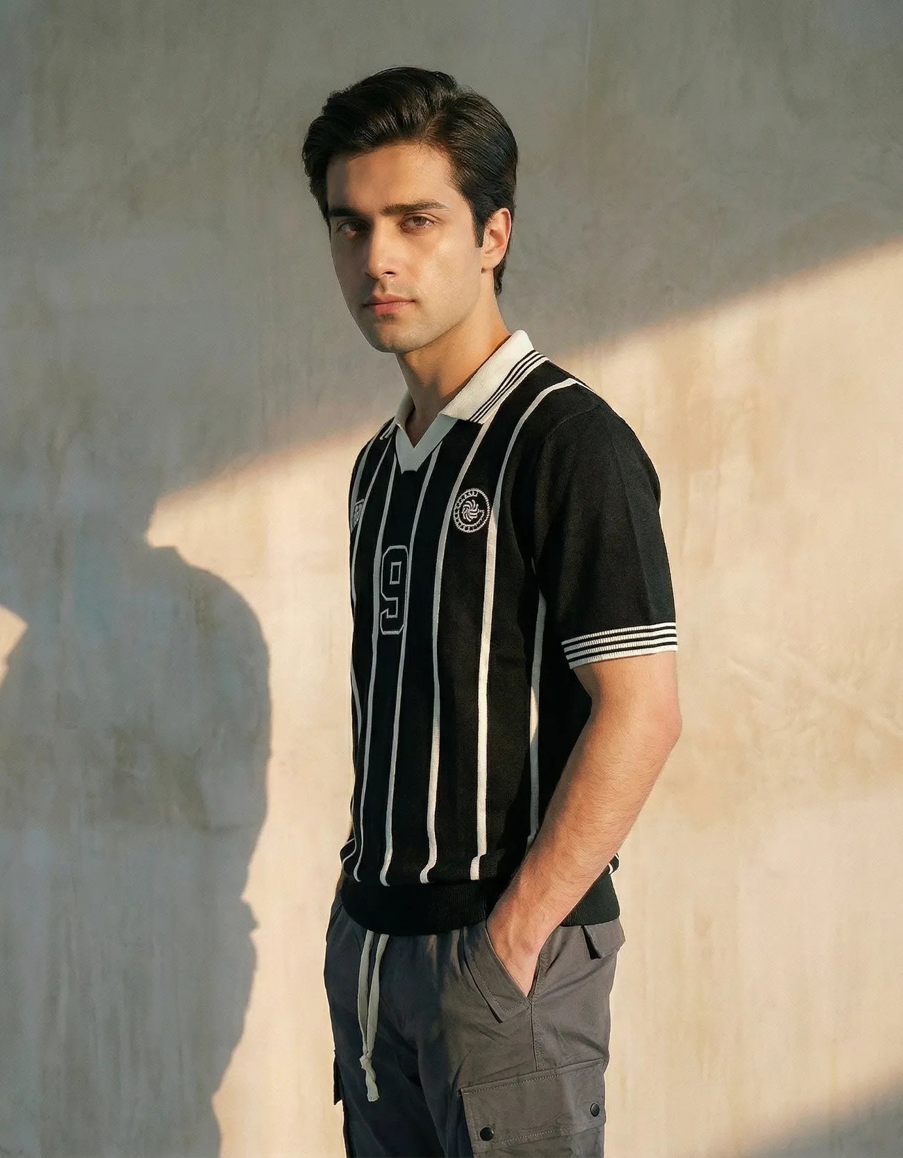 Stripped Johnny Collar Polo