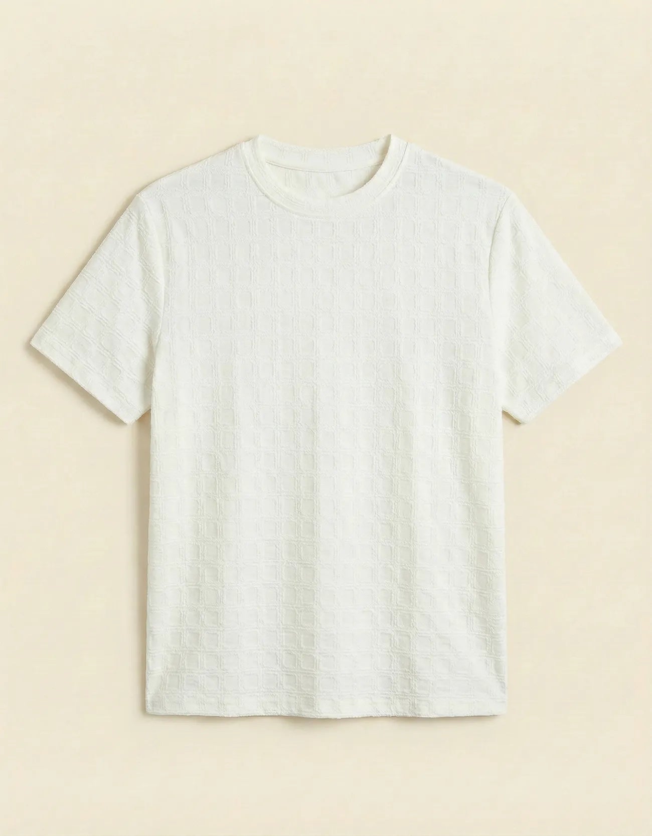 CHECKERED CREW NECK TEE