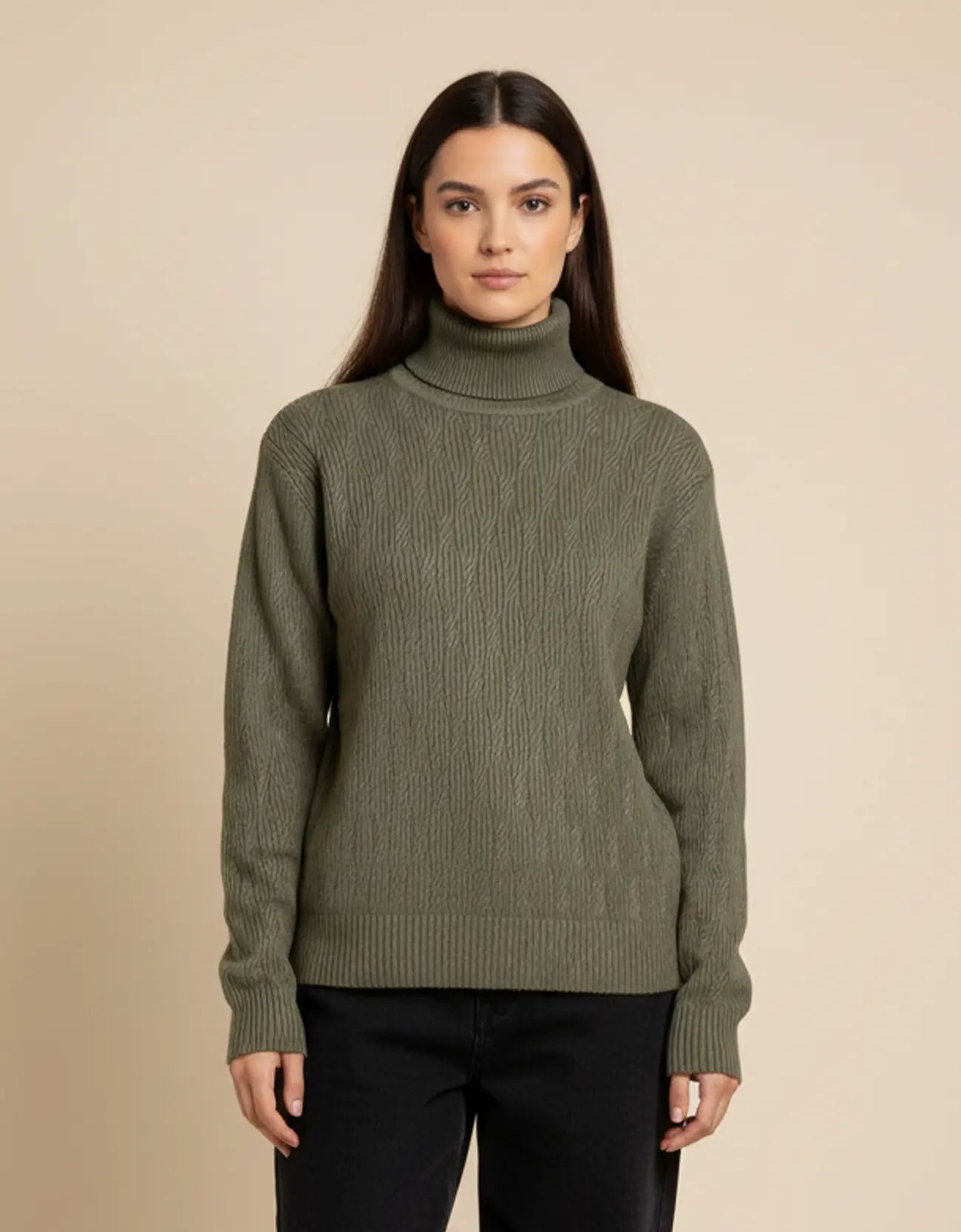 TEXTURED TURTLENECK