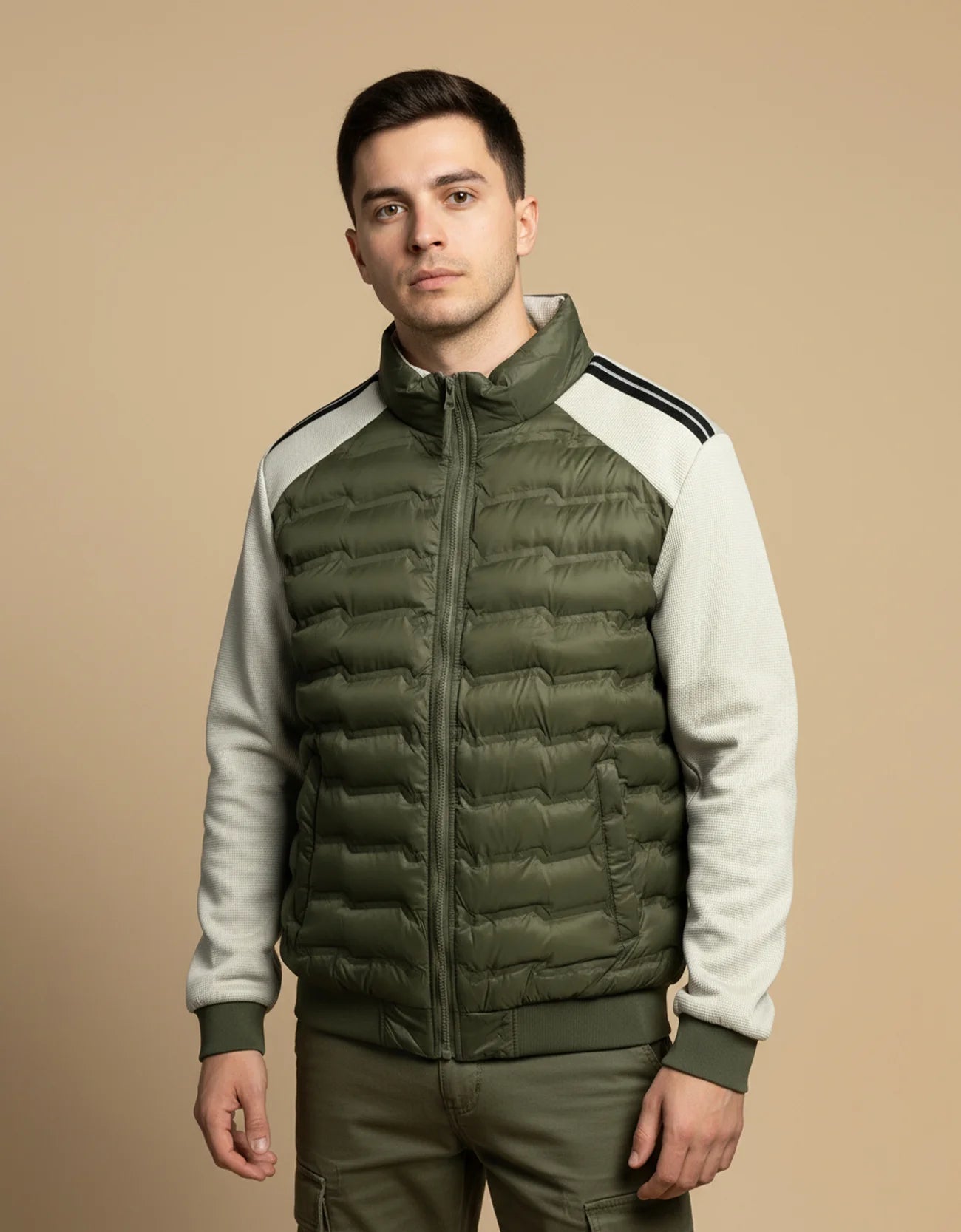 CONTRAST SLEEVED PUFFER