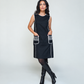 WOMEN SLEEVELESS PATCH POCKET DRESS