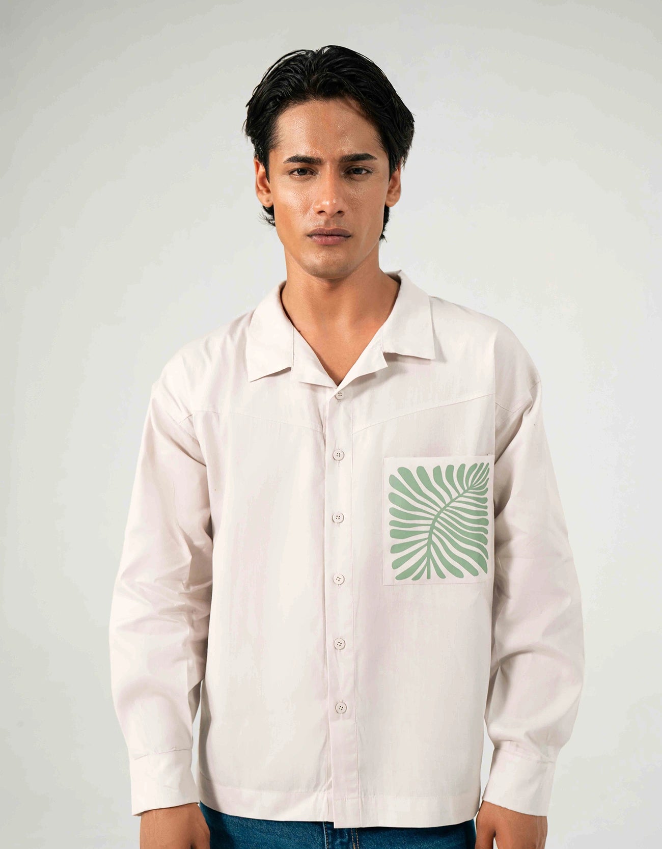 POPLIN PRINTED POCKET SHIRT