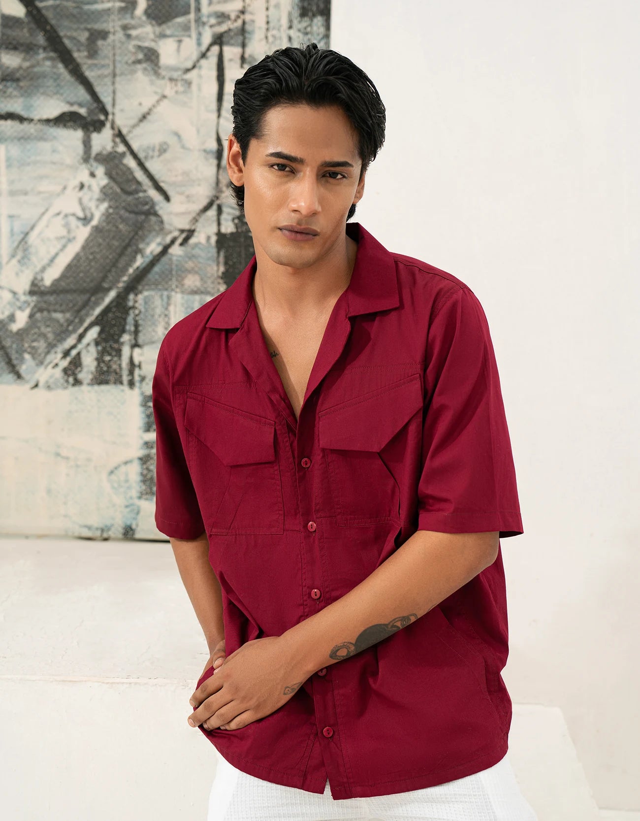 POPLIN FLAP POCKET SHIRT