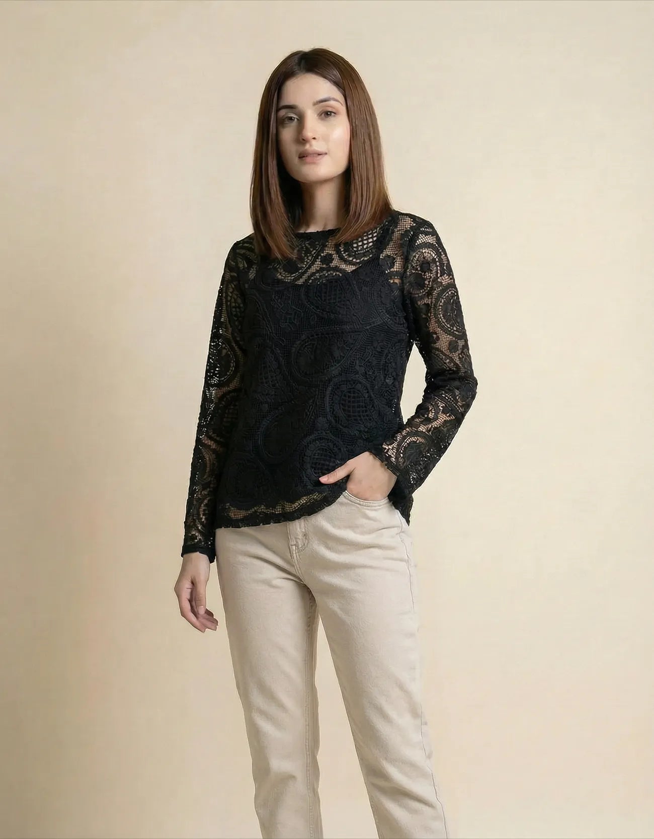 EMBROIDERED BOAT NECK SHIRT