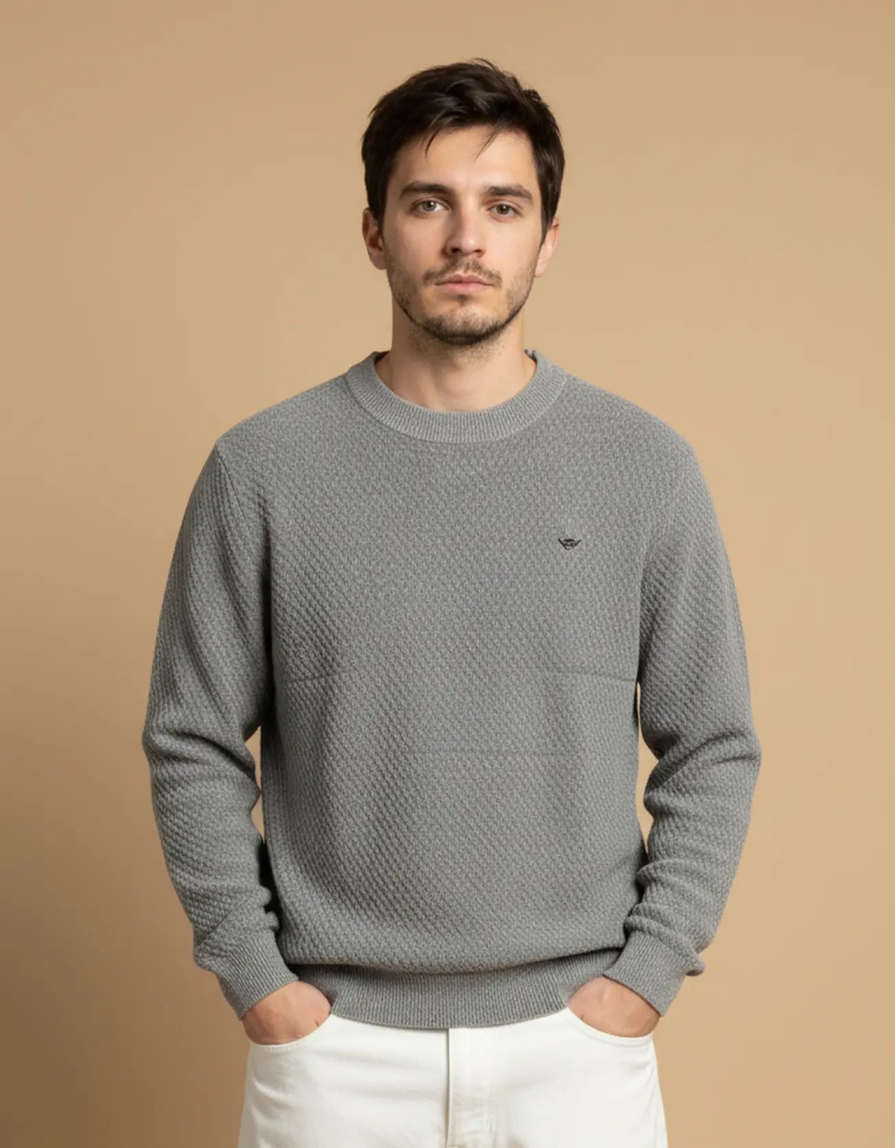TEXTURED WOOLEN SWEATSHIRT