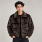PLUSH TAILORED JACKET - BROWN