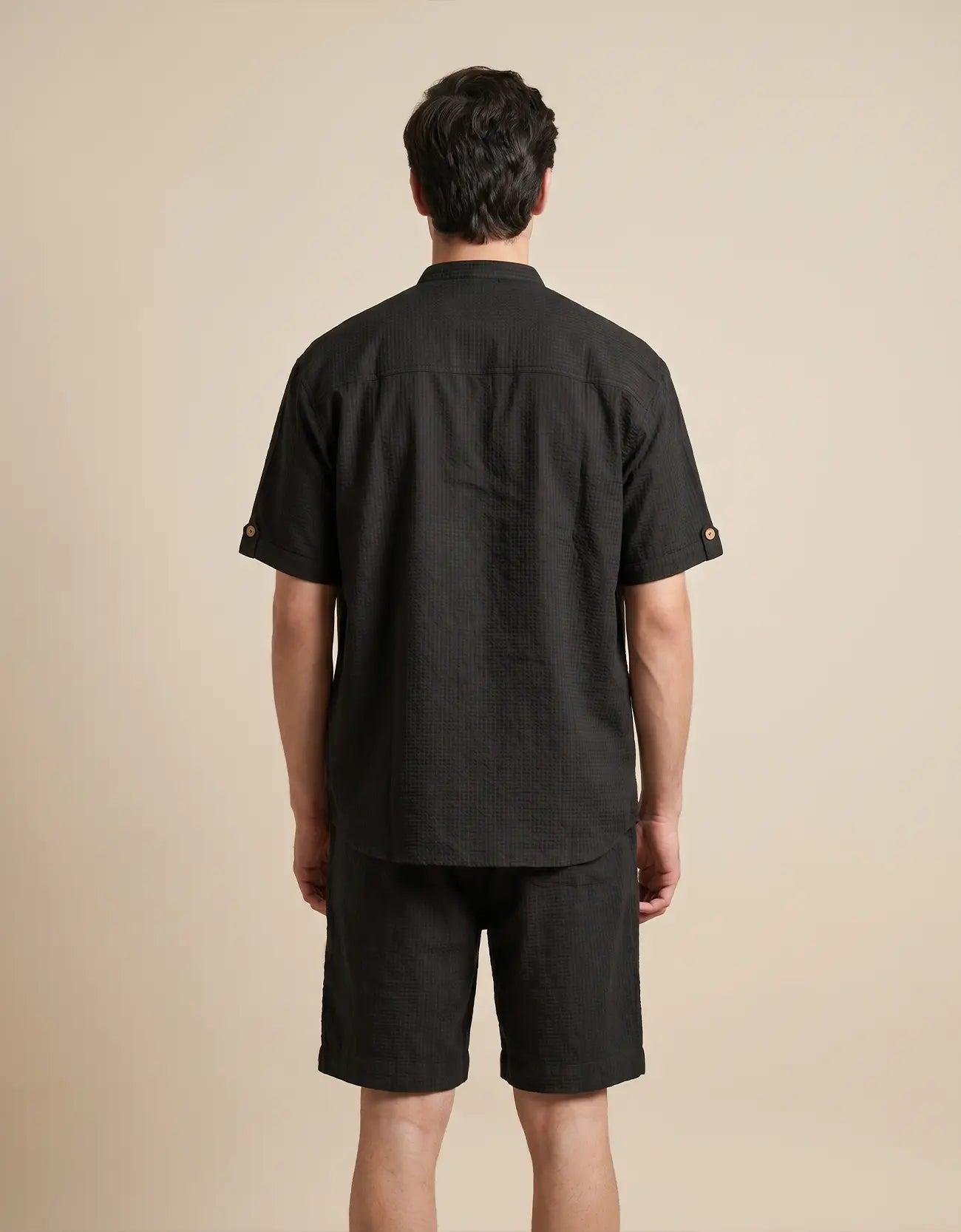 WAFFLE TEXTURED MEN'S CASUAL SHIRT