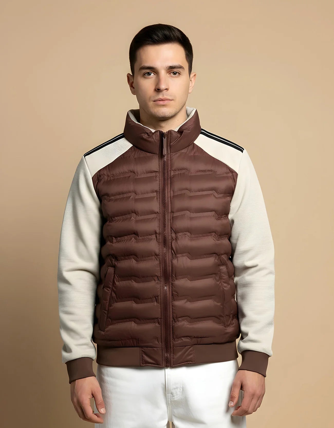 CONTRAST SLEEVED PUFFER