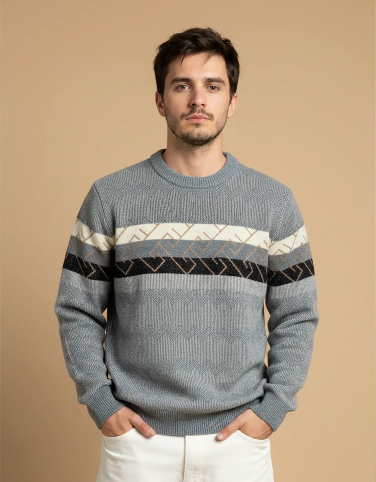 JACQUARD TEXTURED SWEATSHIRT