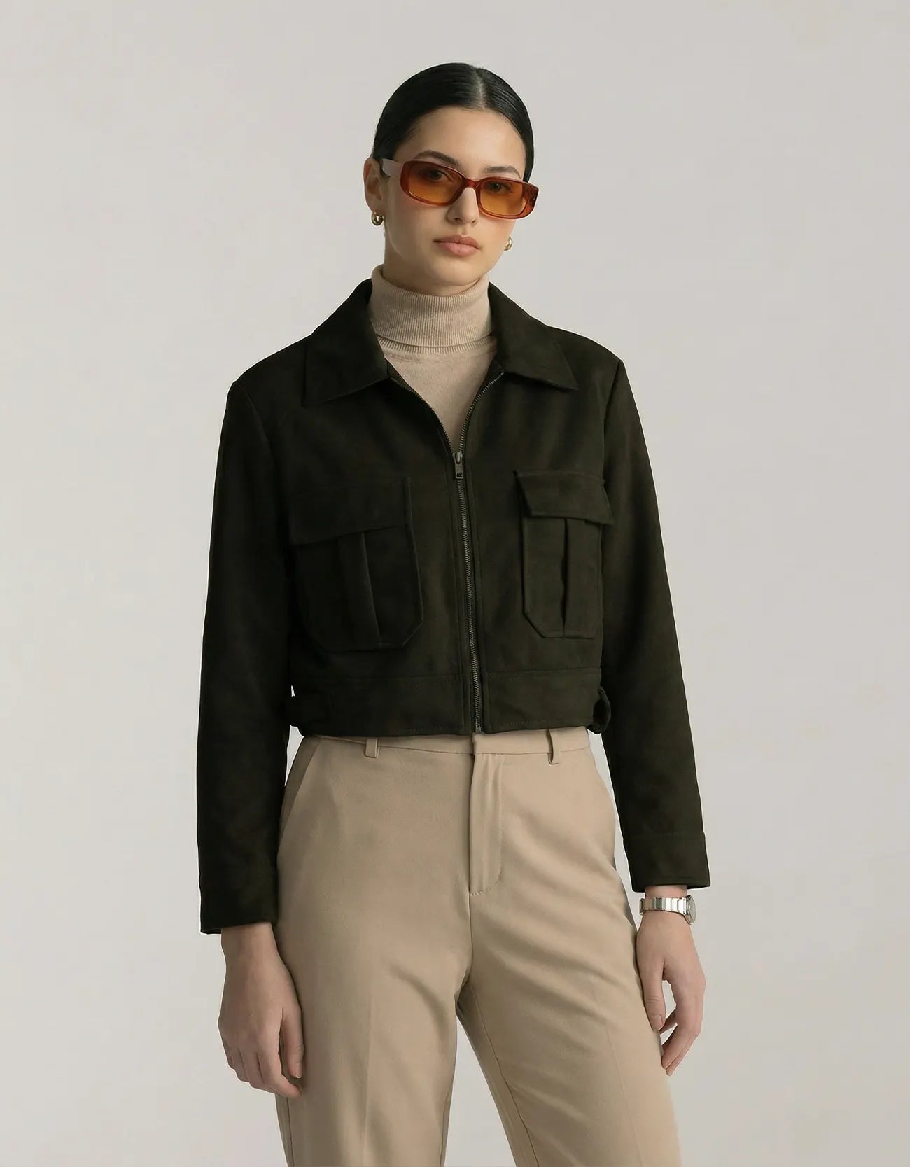 SUEDE CROPPRD JACKET