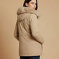 FAUX FUR HOODED PUFFER