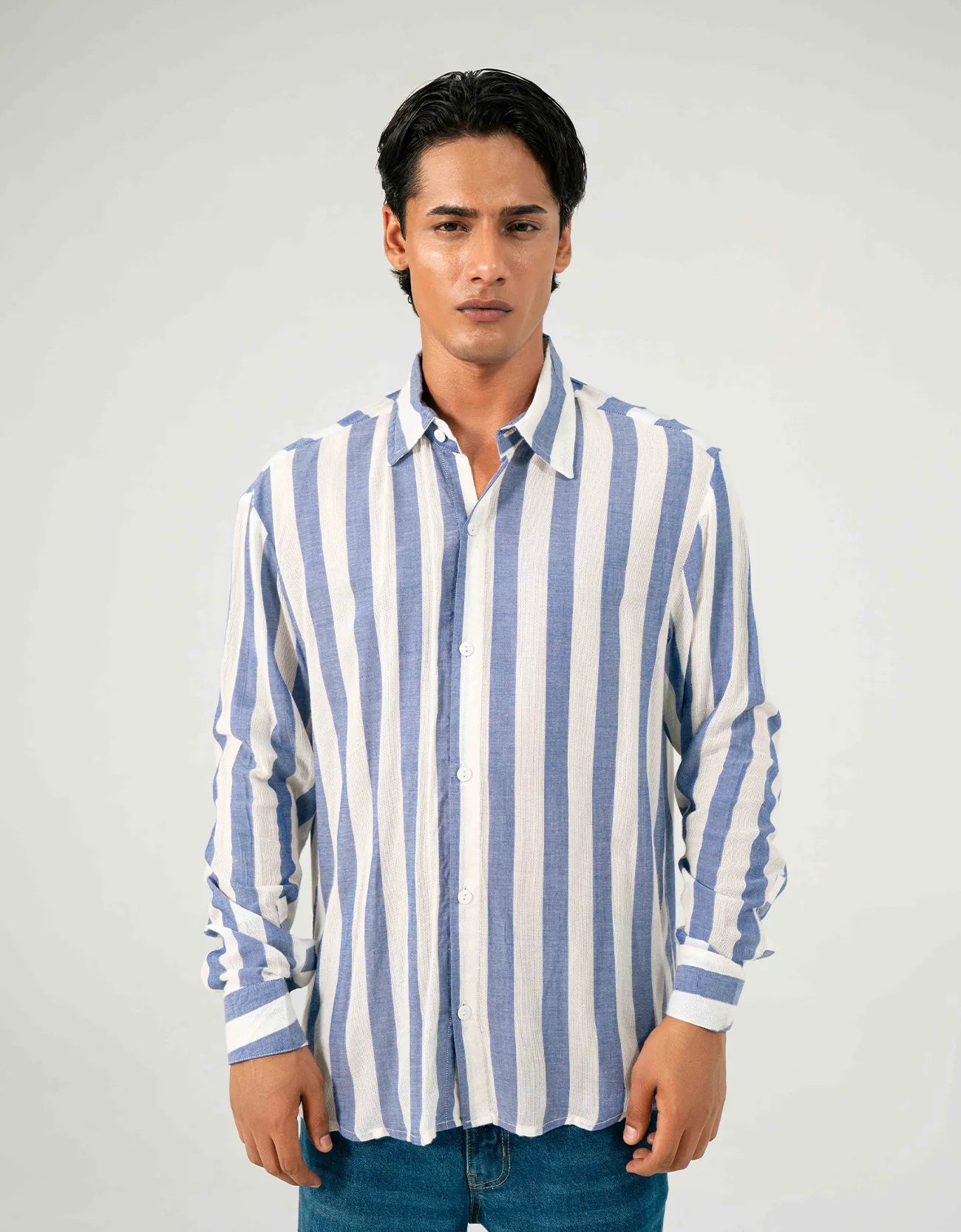 STRIPED COLLARED SHIRT