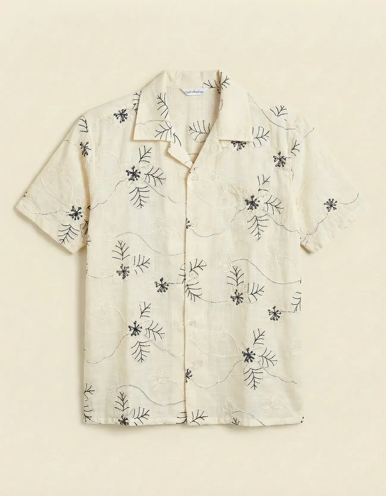EMBROIDERD CAMP COLLAR SHIRT