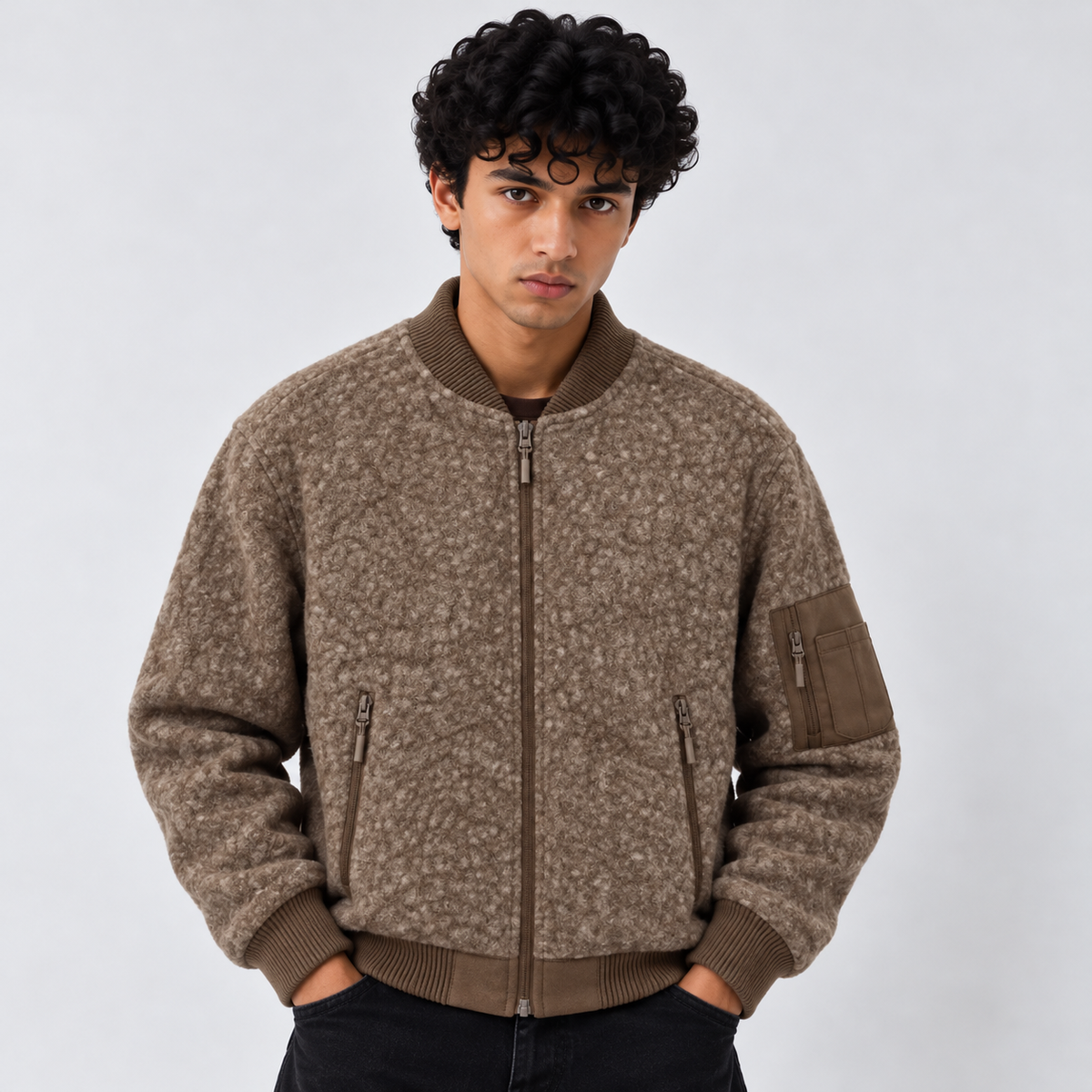 CAMDEN BOMBER JACKET - BROWN
