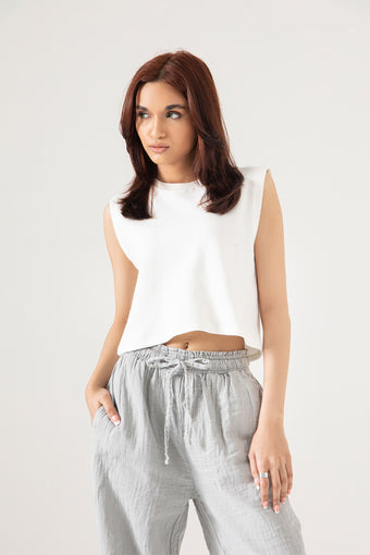 TEXTURED KNIT CROPPED TOP