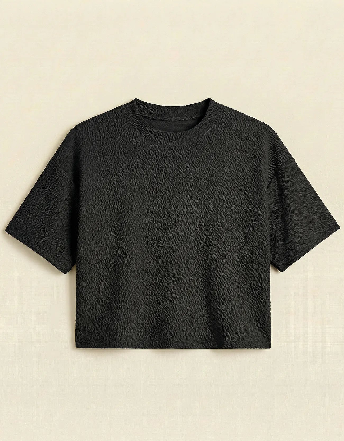CROP TEXTURED TEE
