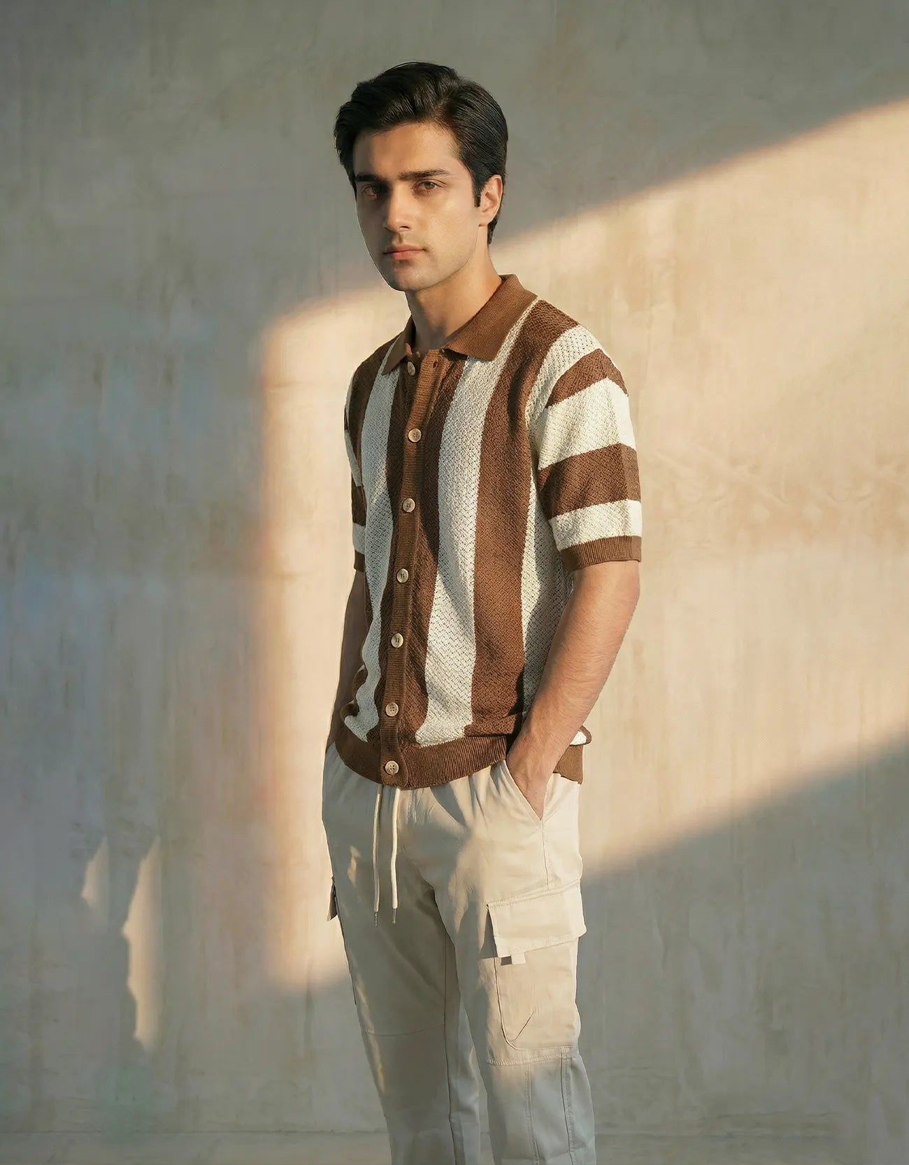 JACQUARD TEXTURE KNITTED SHIRT