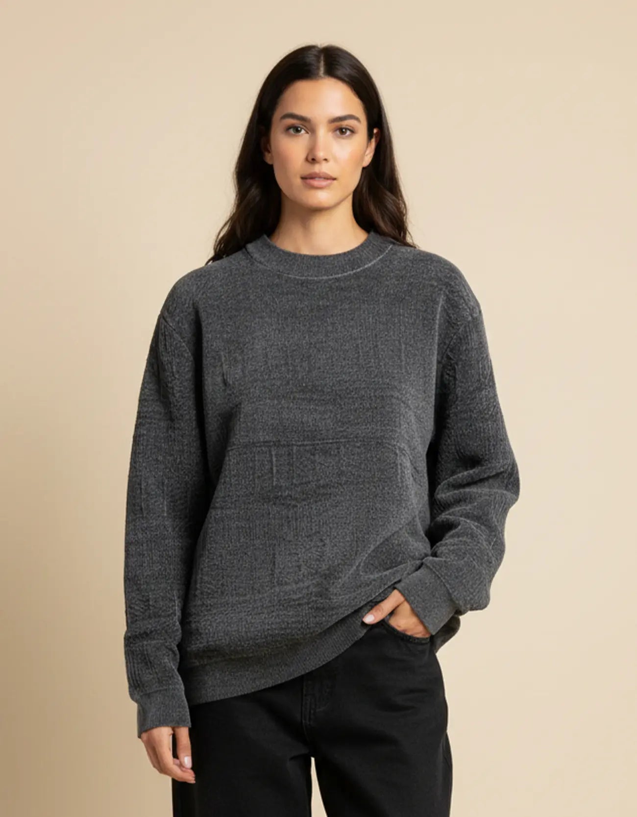 TEXTURED WOOLEN PULLOVER
