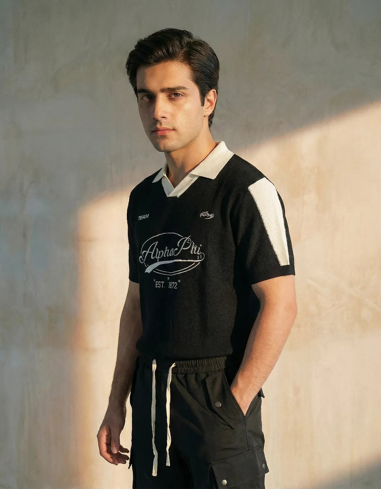 PRINTED JOHNNY COLLAR POLO