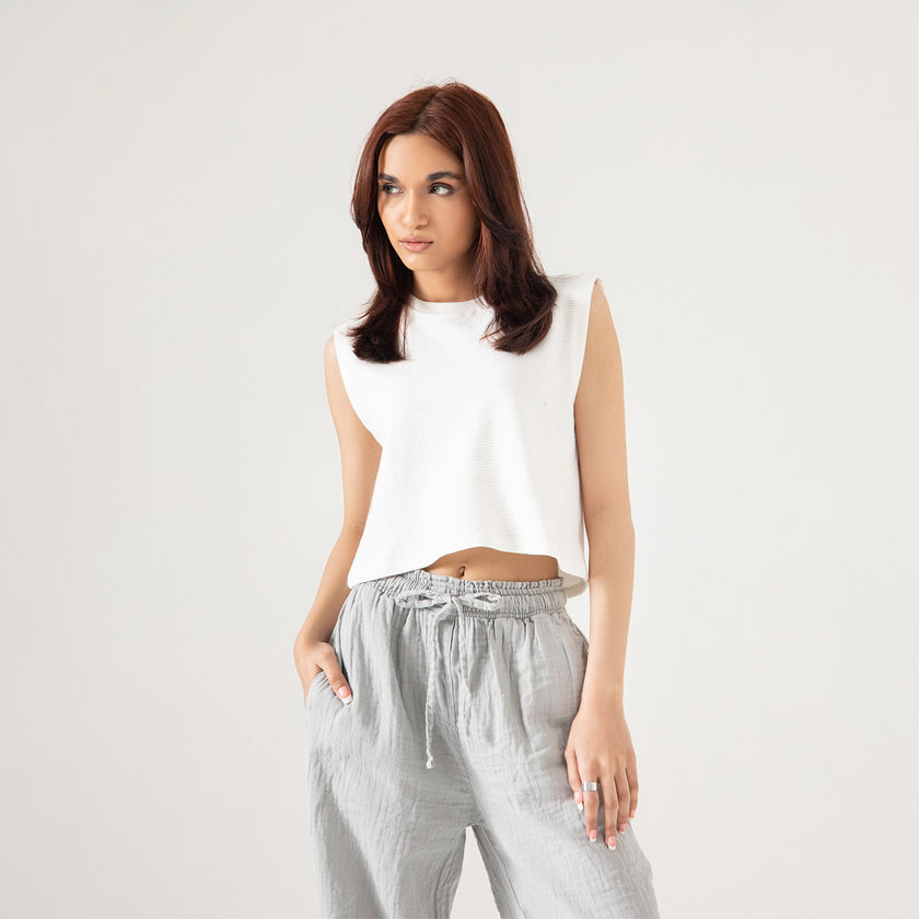 WIDE LEG MUSLIN TROUSER