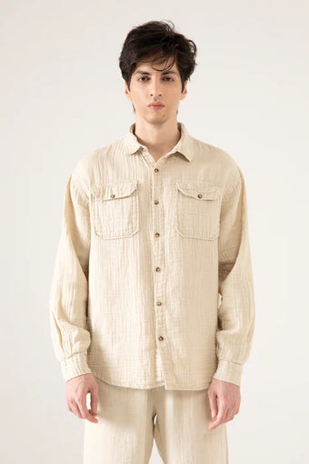 MUSLIN FLAP POCKET SHIRT