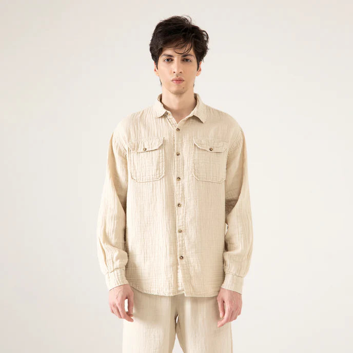 MUSLIN FLAP POCKET SHIRT