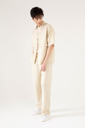 OVERSIZED MUSLIN PATCH POCKET SHIRT OVERSHIRT