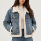 CONTRAST TRIM DENIM JACKET