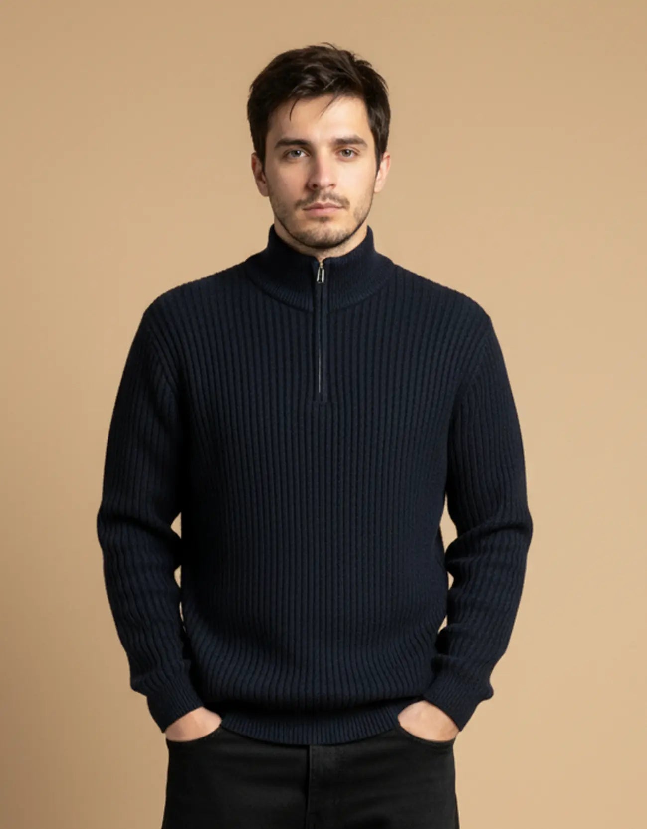 WOLLEN MOCKNECK QUATRE ZIPPER