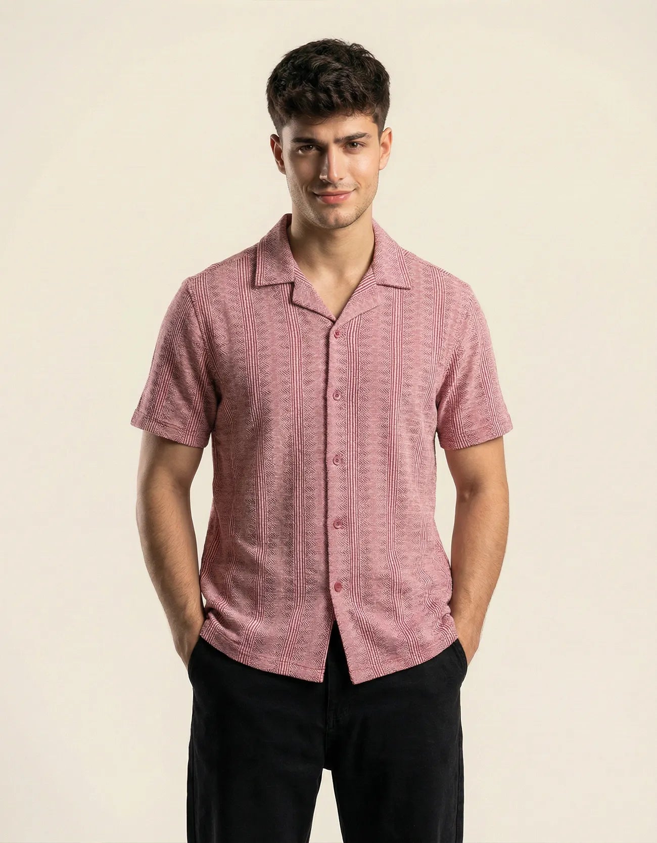 JACQUARD BUTTONDOWN SAFARI SHIRT