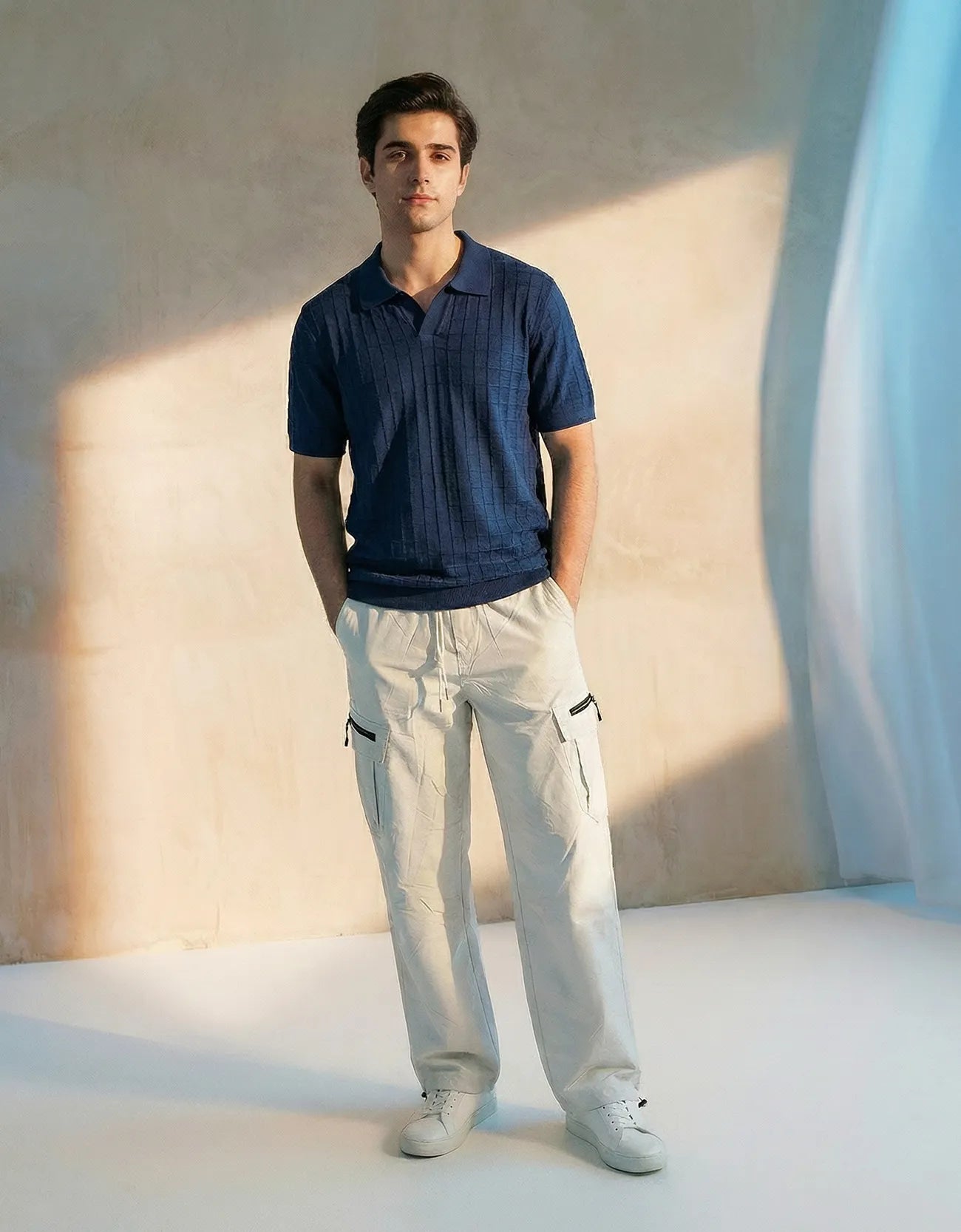 Ribbed Johnny Collar Polo