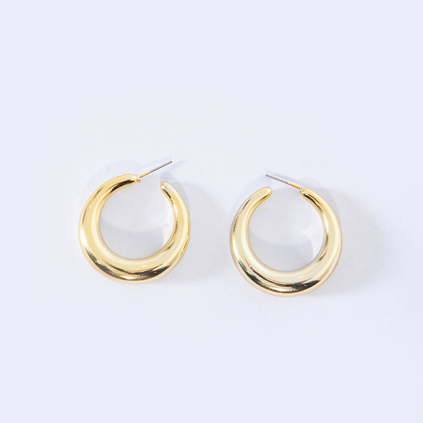 MOON HOOP EARRINGS