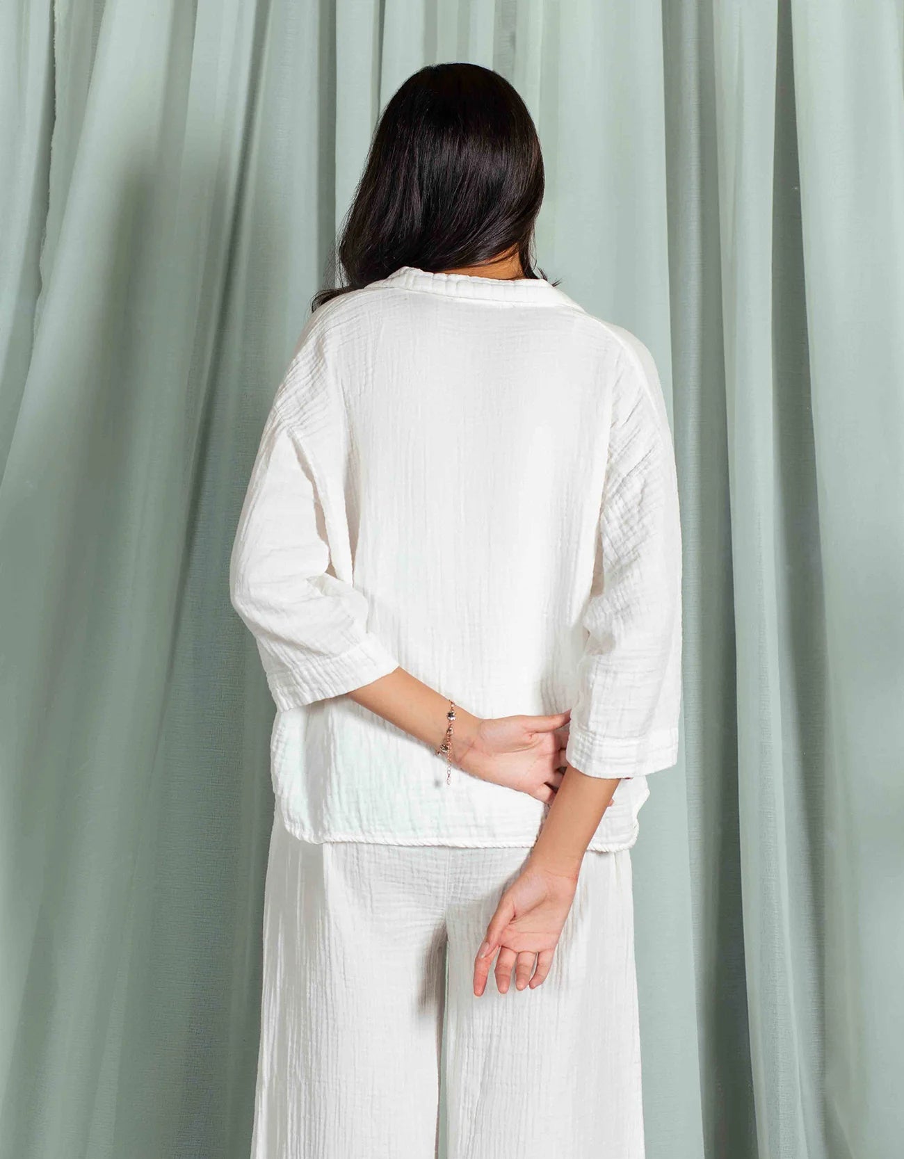 MUSLIN JHONNY COLLAR SHIRT