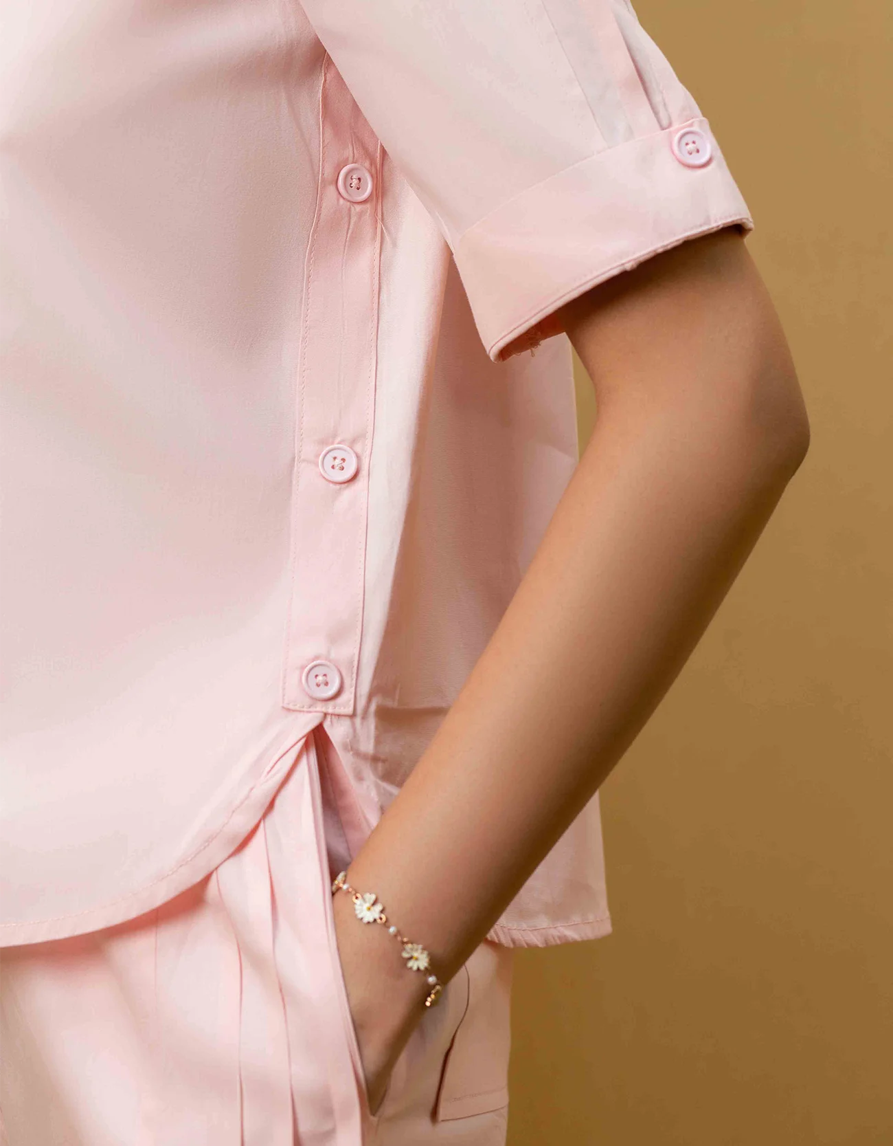 POPLIN PLEAT DETAIL TOP